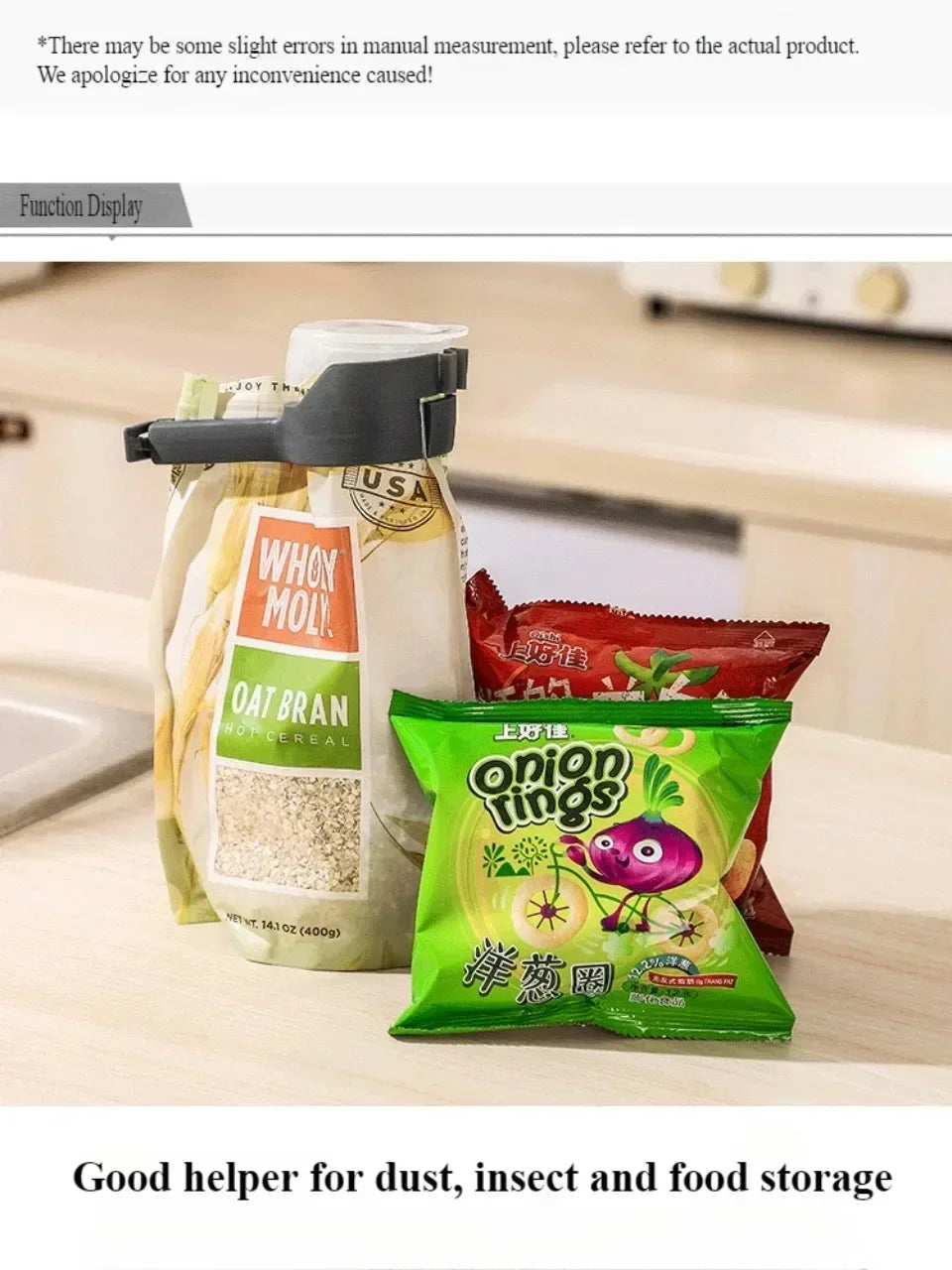 Snack Sealing Clip – Fresh-Keeping Food Bag Sealer with Flip-Top Buckle, Dustproof, Leak-Proof & Insect-Resistant