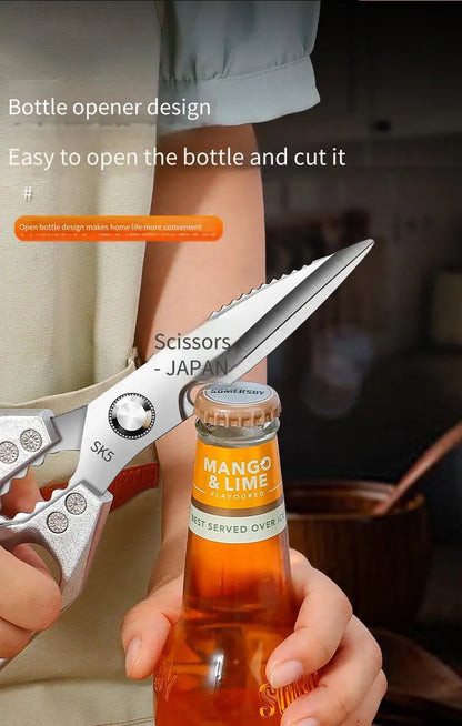 Stainless Steel Heavy-Duty Kitchen Scissors – Multi-Functional Bone Cutter for Chicken, Fish, Meat, Fruits & Vegetables