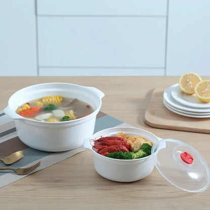 Microwave-Safe Heating Pot With Vented Lid – Eco-Friendly Soup, Rice & Steamed Food Container