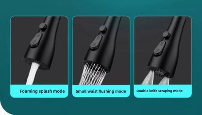 360° Rotatable Chrome Kitchen Faucet Spout – Splash-Proof, High-Pressure 3-Mode Nozzle Replacement (Easy Install)