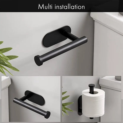 No Drilling Toilet Paper Holder Bathroom Roll Tissue Towel Dispenser Hanger Stainless Steel Napkin Storage Kitchen Accessories