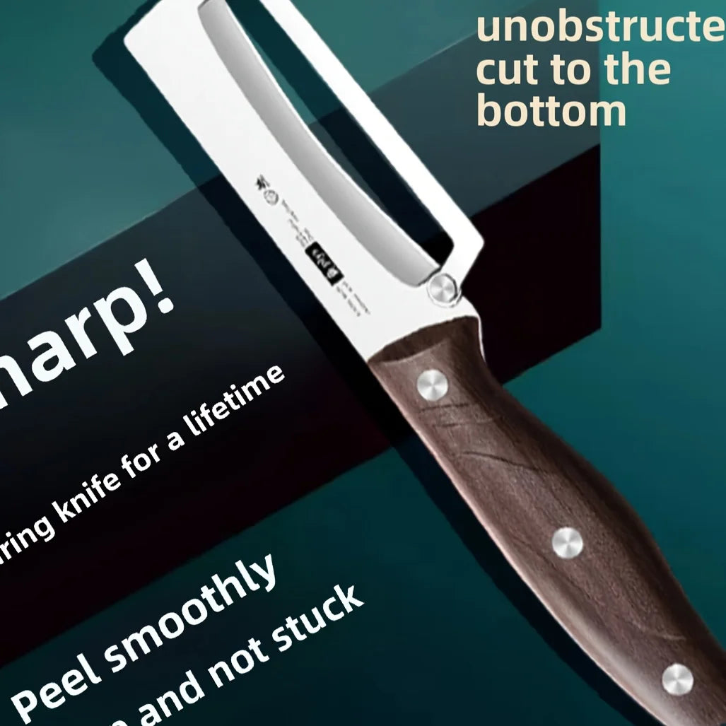 Stainless Steel Peeler with Wooden Handle – Smooth, Durable Fruit & Vegetable Peeler