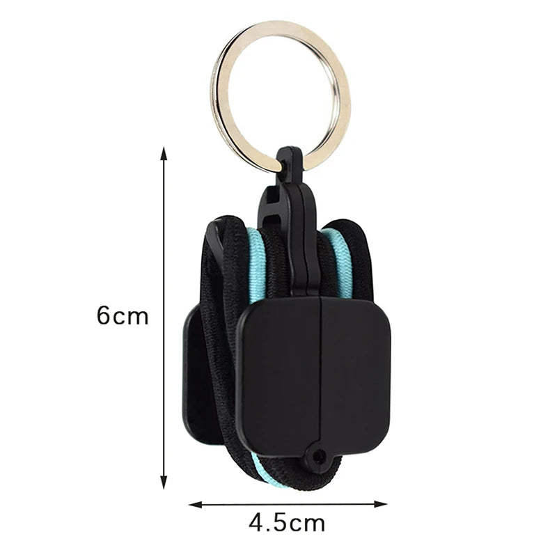 Portable Hair Tie Holder Keychain – Stylish Hair Tie Organizer with O-Shaped Buckle for On-the-Go Storage