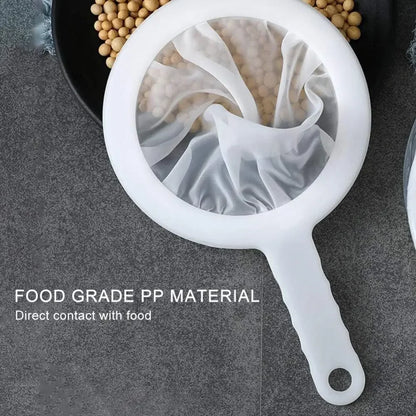 120/200/400 Mesh Ultra-Fine Nylon Kitchen Strainer – Plastic Sieve Filter Spoon for Soy Milk, Coffee, Yogurt & Juice