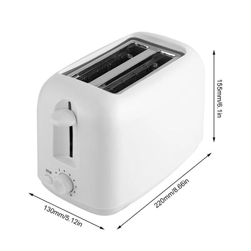 2025 Portable Mini Breakfast Toaster – 2-Slice Automatic Pop-Up Toaster with 6 Browning Modes & Removable Crumb Tray