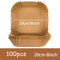 50PCS Round Disposable Air Fryer Paper Liners – Non-Stick, Oil-Proof, Heat-Resistant
