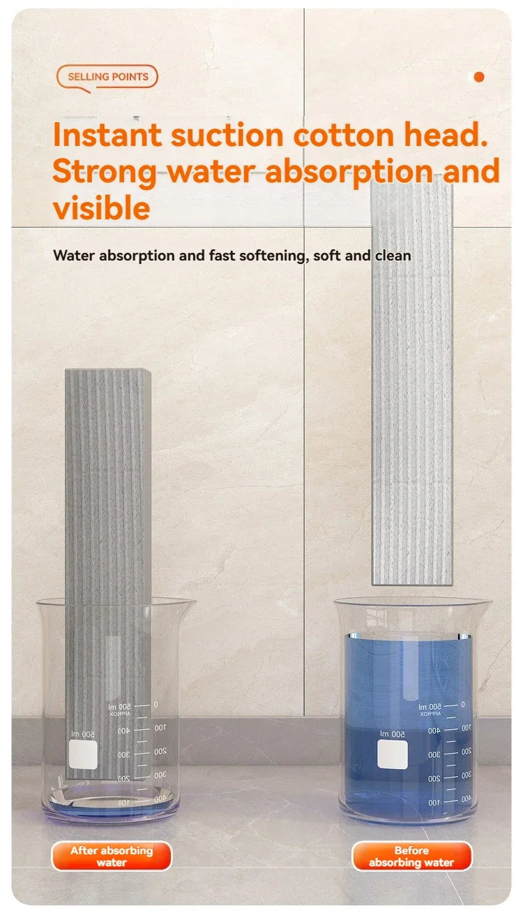 Foldable Handheld Sponge Mop – Portable Wet & Dry Dual-Use Mini Floor Cleaner with Self-Squeeze Design