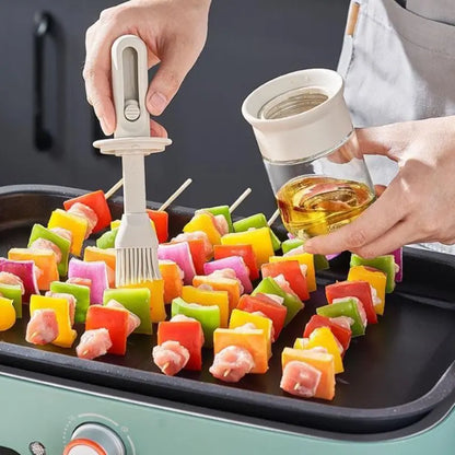 1pc Oil Dispenser Bottle with Heat-Resistant SilicBPA-Free Oil Dispenser Bottle with Heat-Resistant Silicone Brush – 1pc Cooking, Baking & BBQ Applicator for Kitchen & Outdoor Useone Brush – BPA-Free BBQ & Cooking Set