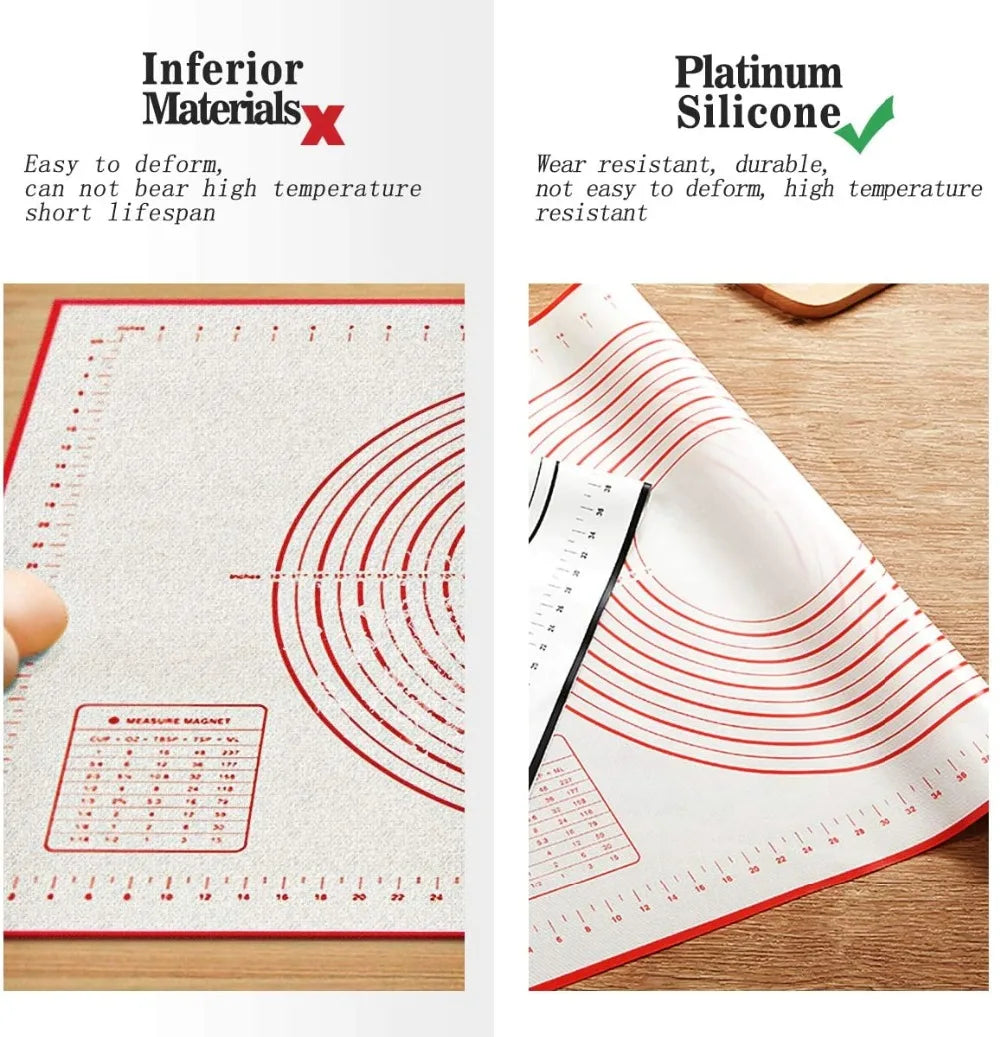 BUYYES Extra-Large Silicone Baking Mat – Non-Stick Kneading Pad for Dough, Pizza, Pastry & Cake Prep