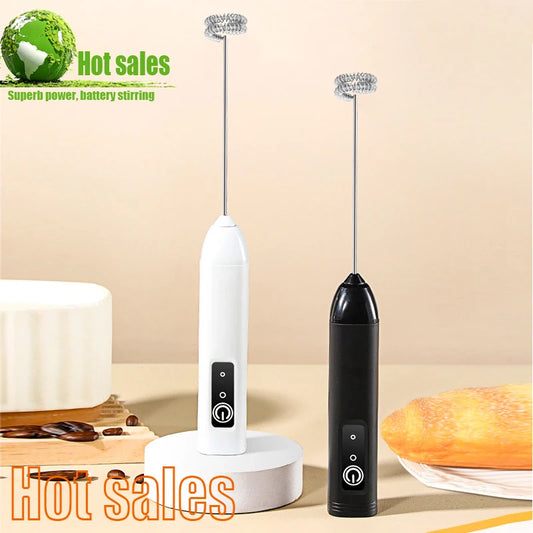 Electric Milk Frother & Mini Egg Beater – Handheld Coffee Foamer & Portable Drink Mixer
