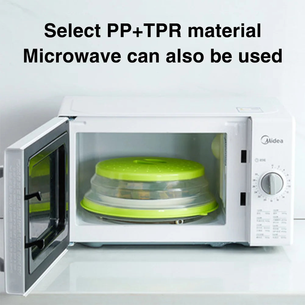 Foldable Silicone Microwave Splatter Cover – Heat-Resistant, Fresh-Keeping, Oil-Proof & Splash-Proof Microwave Lid with Hanging Hook