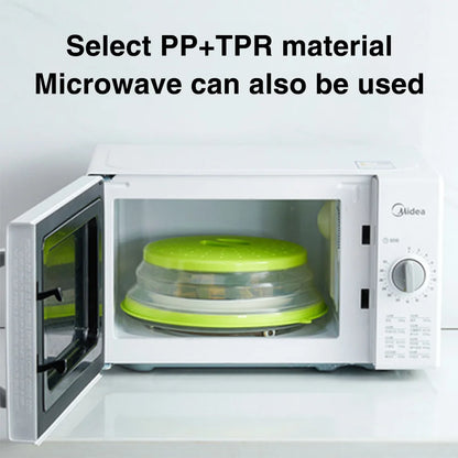 Foldable Silicone Microwave Splatter Cover – Heat-Resistant, Fresh-Keeping, Oil-Proof & Splash-Proof Microwave Lid with Hanging Hook