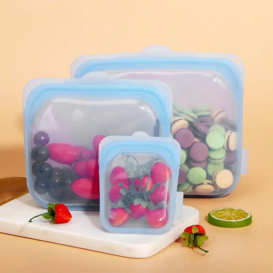 Reusable Silicone Stand-Up Zip Bag – Leakproof Fresh-Keeping Food Storage Bag