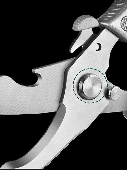 Professional Chicken Bone Scissors – Upgraded Heavy-Duty Poultry Shears for Chicken, Turkey, Fish, Meat & Vegetables (Stainless Steel)