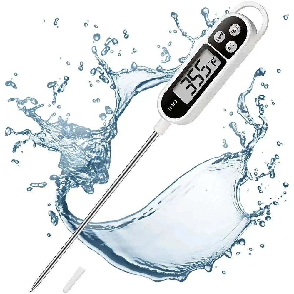 TP300 Digital Food Thermometer – Instant-Read Probe Thermometer for Meat, Oil, BBQ & Cooking