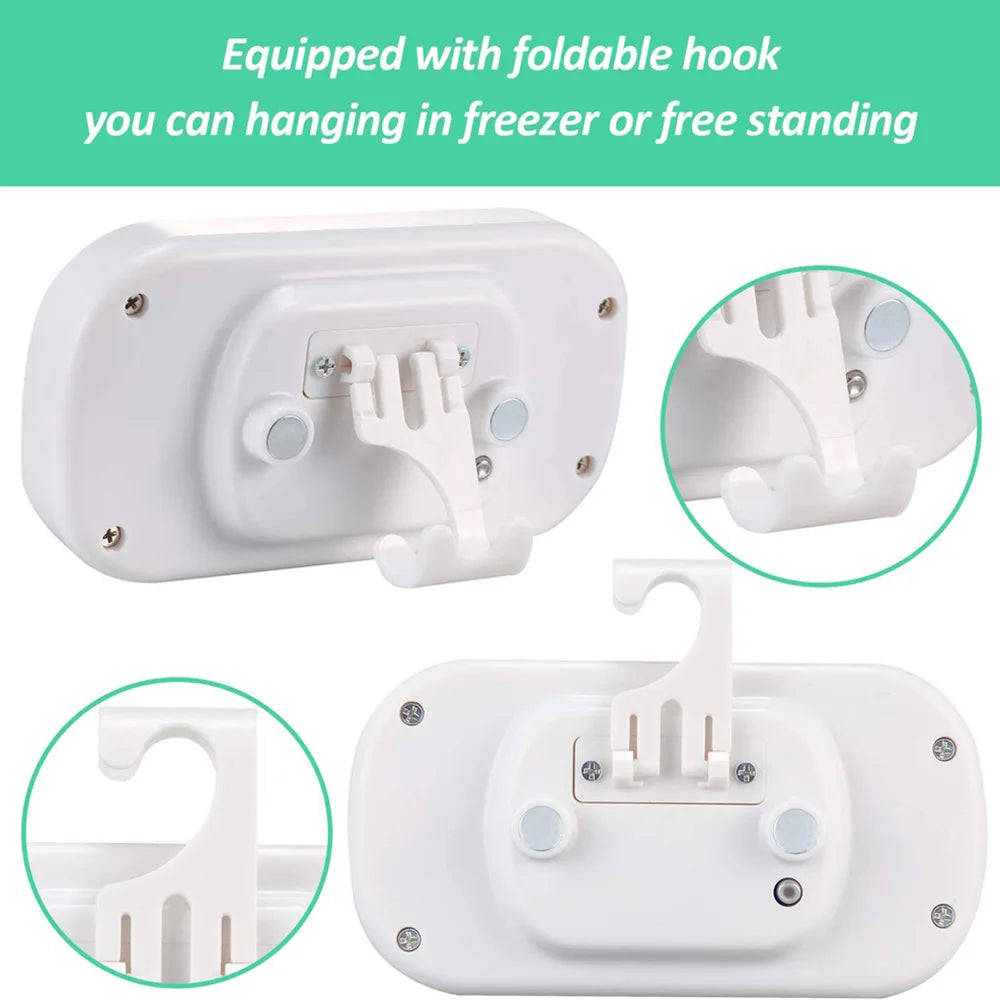 LCD Display Magnetic Hanging Refrigerator & Freezer Thermometer – Digital Temperature Meter for Fridge, Freezer & Kitchen Use
