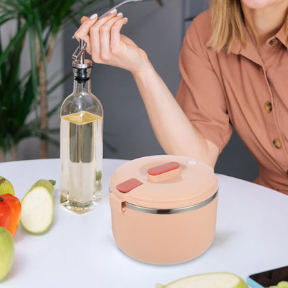 Stainless Steel Bento Bowl Insulated Noodle Container Microwave Ramen Cooker Lid Handle Food Storage Bento Lunch Box