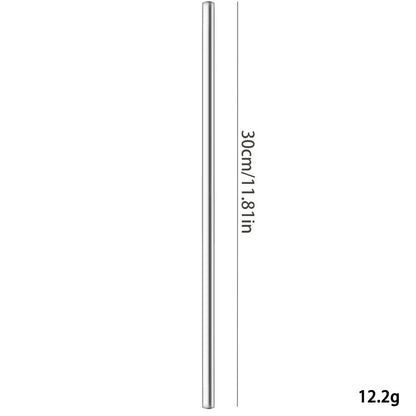30cm Reusable Stainless Steel Drinking Straw – Extra Long Silver Straw for Smoothies, Cocktails & Tall Glasses