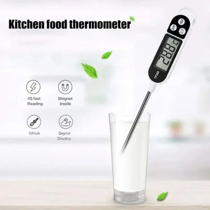 TP300 Digital Food Thermometer – Instant-Read Probe Thermometer for Meat, Oil, BBQ & Cooking
