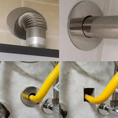 Self-Adhesive Stainless Steel Faucet Decorative Cover – Chrome Finish Wall Pipe Escutcheon for Bathroom & Kitchen (Multiple Sizes)