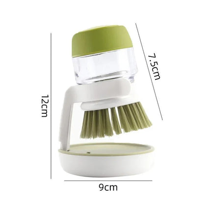 Dish Brush with Soap Dispenser – Multi-Use Soap Dispensing Palm Scrub Brush for Kitchen & Household