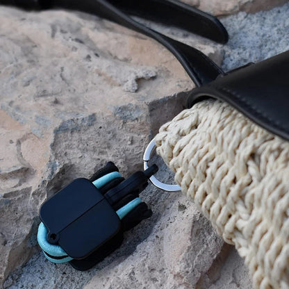 Portable Hair Tie Holder Keychain – Stylish Hair Tie Organizer with O-Shaped Buckle for On-the-Go Storage