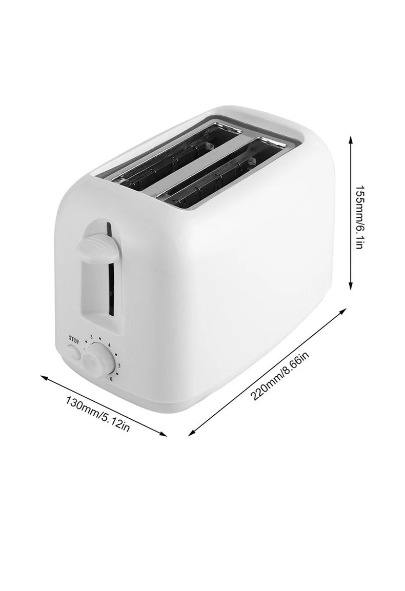 2025 Portable Mini Breakfast Toaster – 2-Slice Automatic Pop-Up Toaster with 6 Browning Modes & Removable Crumb Tray