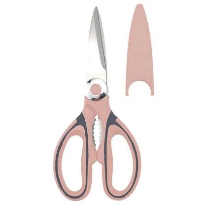 Stainless Steel Multifunctional Kitchen Scissors – Heavy-Duty Chicken Bone Shears with Bottle Opener, Nutcracker & Protective Cover