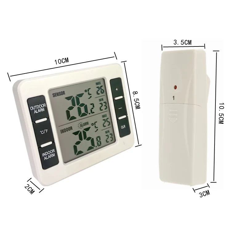 Digital Wireless Refrigerator Thermometer – Cordless Fridge/Freezer Temperature Monitor (-40°C~60°C)