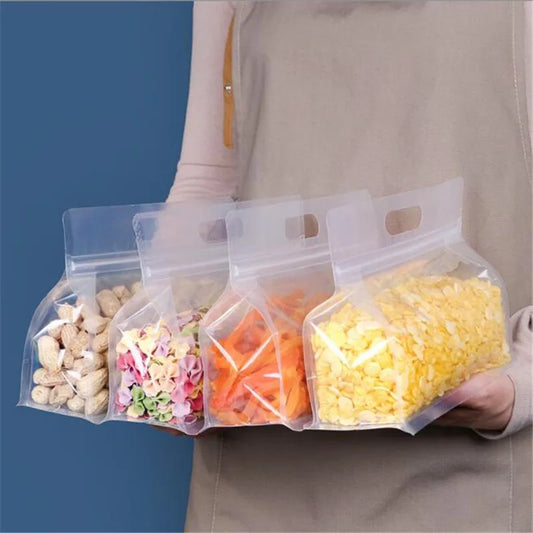 Reusable Silicone Stand-Up Zip-Shut Food Storage Bag – Leakproof, Fresh-Keeping, Eco-Friendly Kitchen Container
