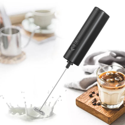 Electric Milk Frother Foam Maker – Portable Battery-Powered Coffee Mixer & Drink Whisk