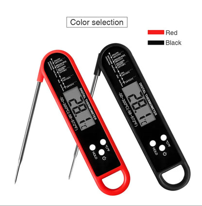 Digital Folding Meat Thermometer – Instant Read Kitchen Probe for BBQ, Oven, Water, Oil & Liquids