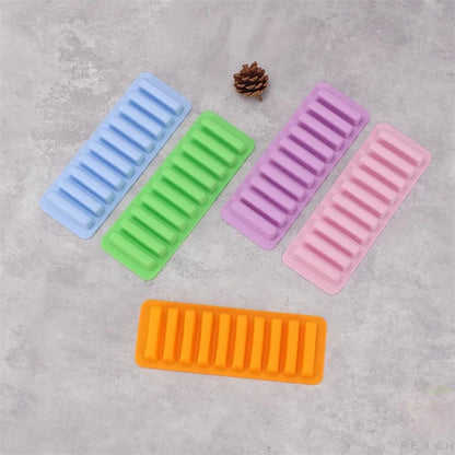 10-Grids Silicone Ice Stick Mold – Non-Stick Long Strip Ice Cube Tray for Ice, Jelly, Chocolate & DIY Baking