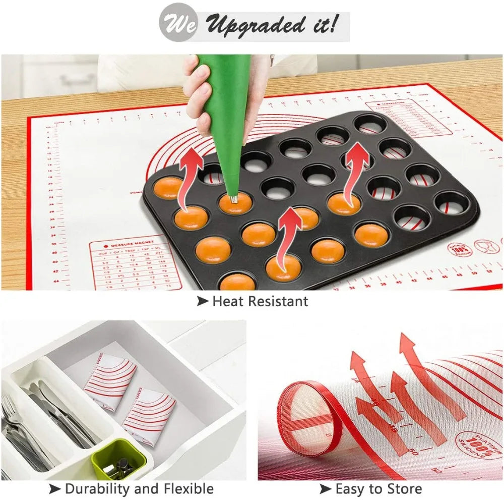 BUYYES Extra-Large Silicone Baking Mat – Non-Stick Kneading Pad for Dough, Pizza, Pastry & Cake Prep