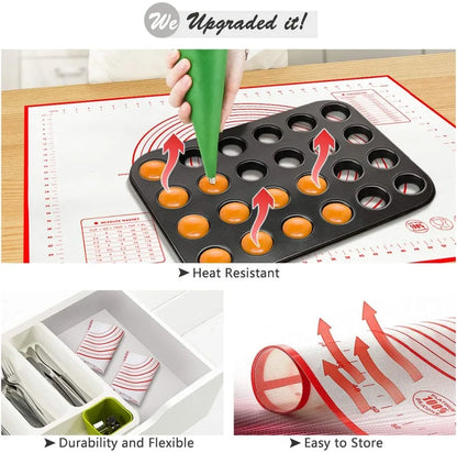 BUYYES Extra-Large Silicone Baking Mat – Non-Stick Kneading Pad for Dough, Pizza, Pastry & Cake Prep
