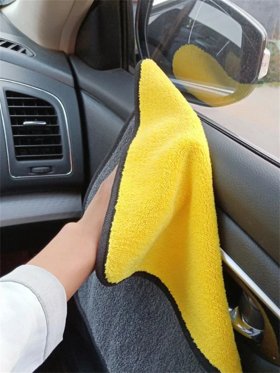 Thickened Double-Layer Microfiber Cleaning Towels – Ultra-Soft Car Wash & Home Cleaning Cloths (1/2/6 PCS)