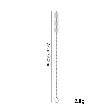 30cm Reusable Stainless Steel Drinking Straw – Extra Long Silver Straw for Smoothies, Cocktails & Tall Glasses