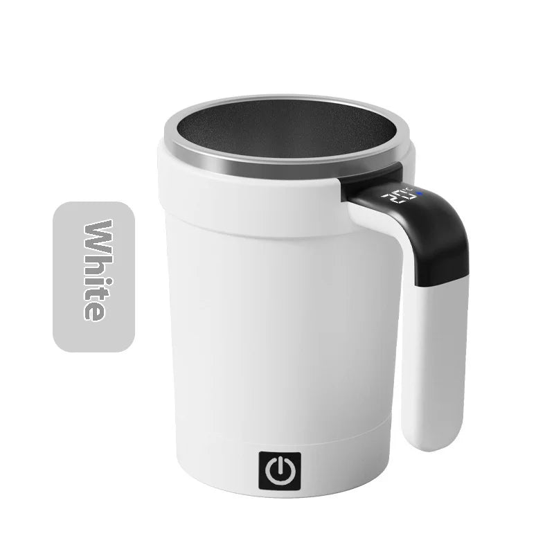 Smart Automatic Magnetic Stirring Cup – Temperature Display, USB Rechargeable, 380ml Portable Self-Mixing Mug