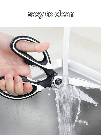 Multi-Functional Stainless Steel Kitchen Scissors – Heavy-Duty Poultry, Fish Bone & Food Prep Shears with Non-Slip Handle + Protective Cover