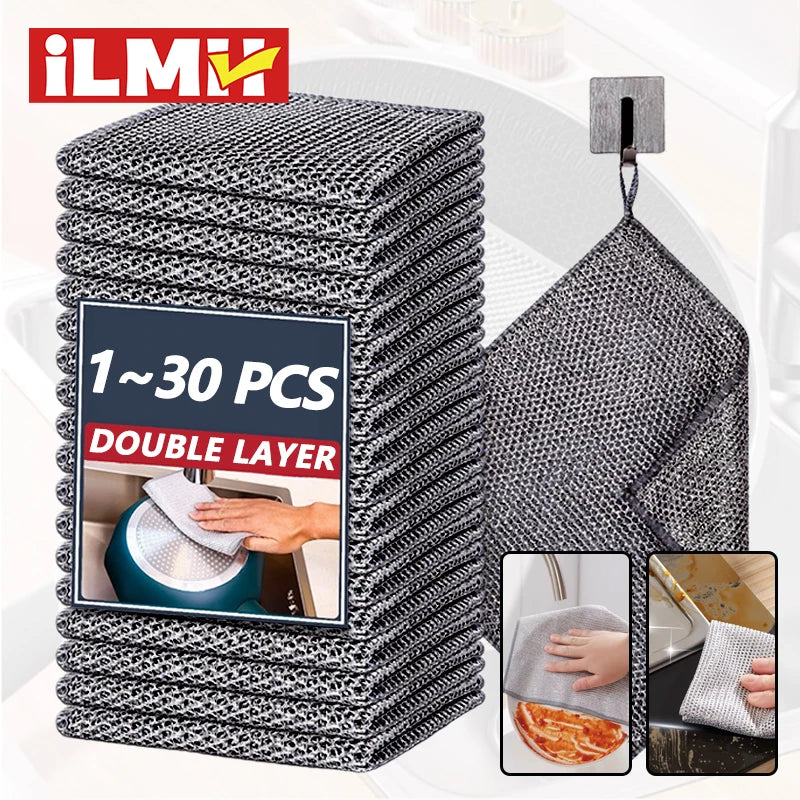 Magic Cleaning Cloth – Multipurpose Wire Mesh Miracle Scrubber for Tough Stains & Daily Dishwashing