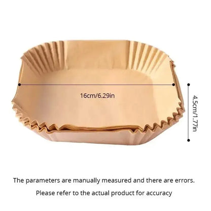 50PCS Round Disposable Air Fryer Paper Liners – Non-Stick, Oil-Proof, Heat-Resistant