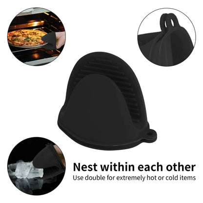 2pcs Silicone Heat-Resistant Oven Pinch Mitts – Anti-Scald, Non-Slip Pot Holder Clips