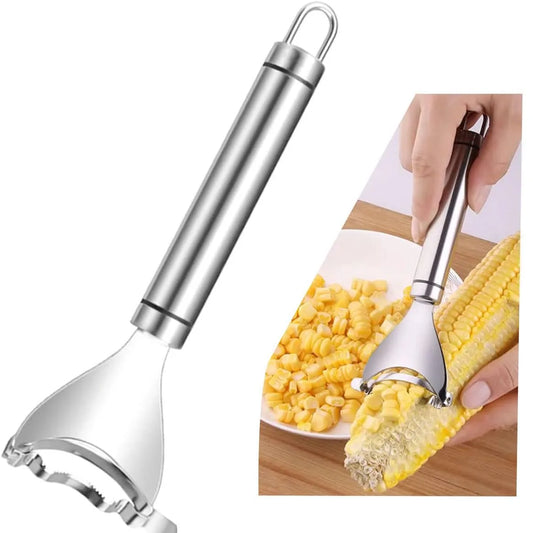 Stainless Steel Corn Peeler & Stripper – Quick Cob Cutter, Kernel Remover & Planer Tool for Easy Corn Prep