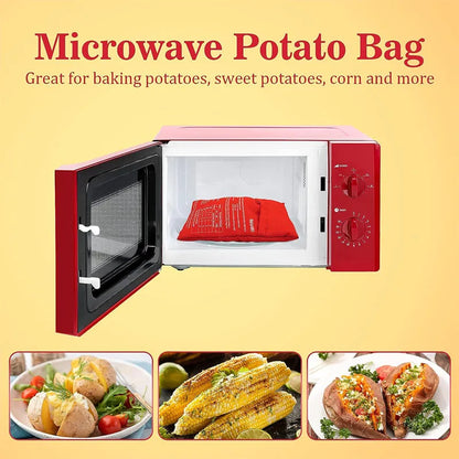 Microwave Potato Cooker Bag – Reusable 4-Minute Baked Potato Pouch (Red)