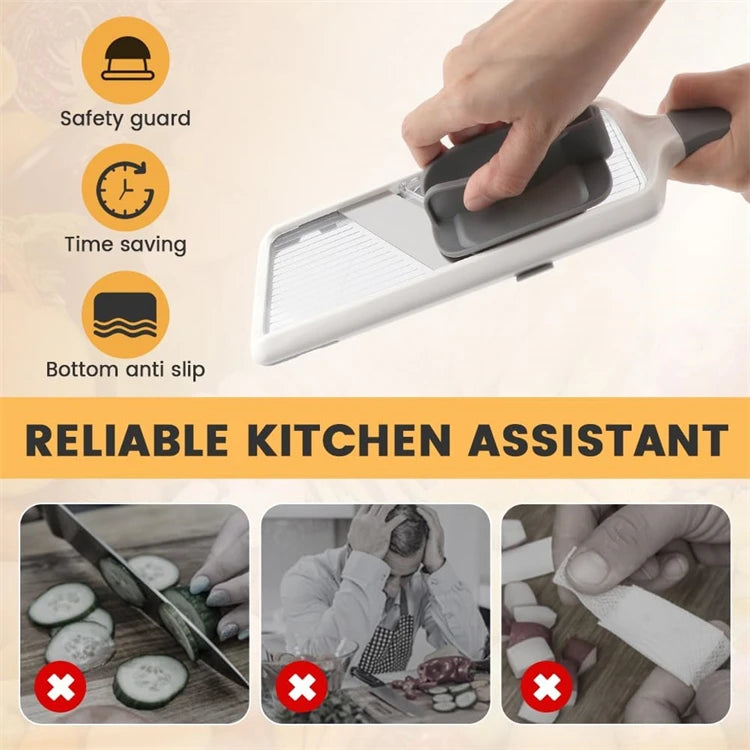 Adjustable Stainless Steel Mandoline Slicer – Multi-Function Veggie Chopper & Grater