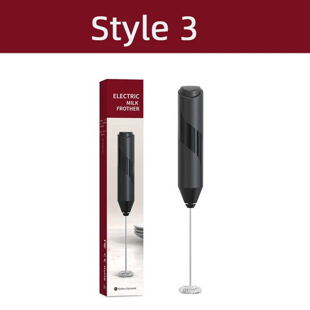 Electric Milk Frother Foam Maker – Portable Battery-Powered Coffee Mixer & Drink Whisk