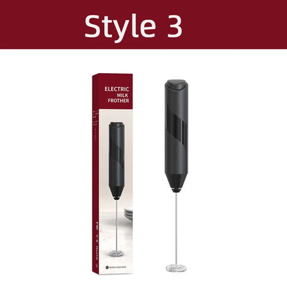 Electric Milk Frother Foam Maker – Portable Battery-Powered Coffee Mixer & Drink Whisk