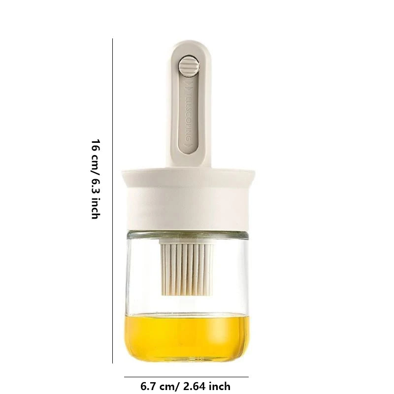 1pc Oil Dispenser Bottle with Heat-Resistant SilicBPA-Free Oil Dispenser Bottle with Heat-Resistant Silicone Brush – 1pc Cooking, Baking & BBQ Applicator for Kitchen & Outdoor Useone Brush – BPA-Free BBQ & Cooking Set