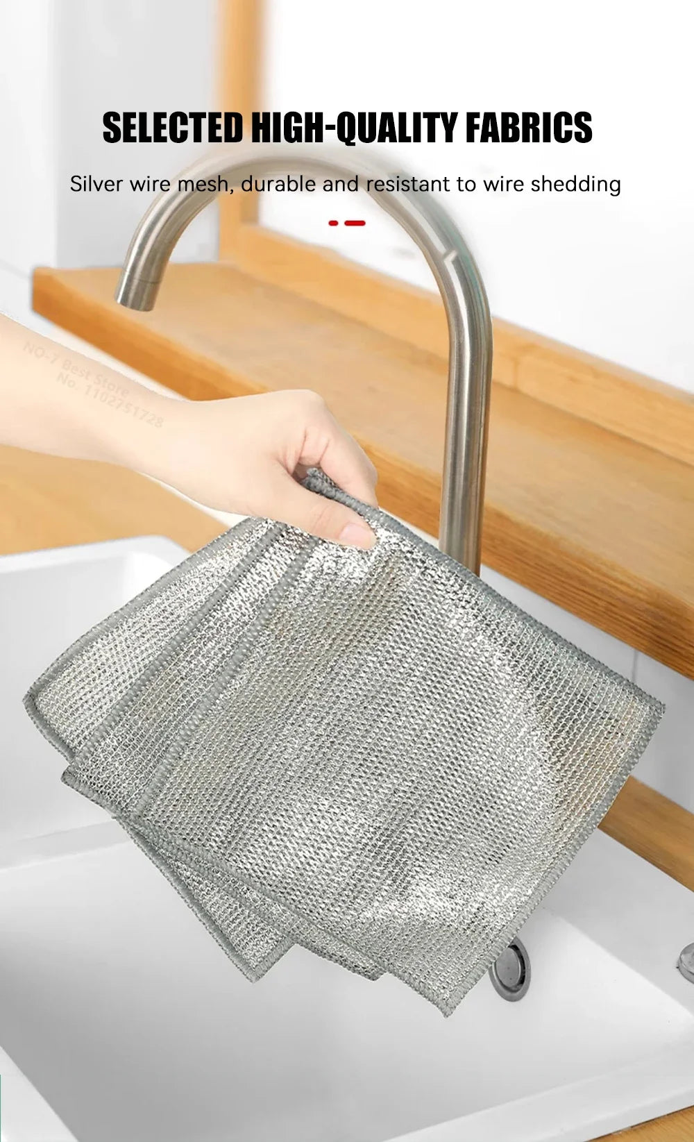 Magic Cleaning Cloth – Multipurpose Wire Mesh Miracle Scrubber for Tough Stains & Daily Dishwashing