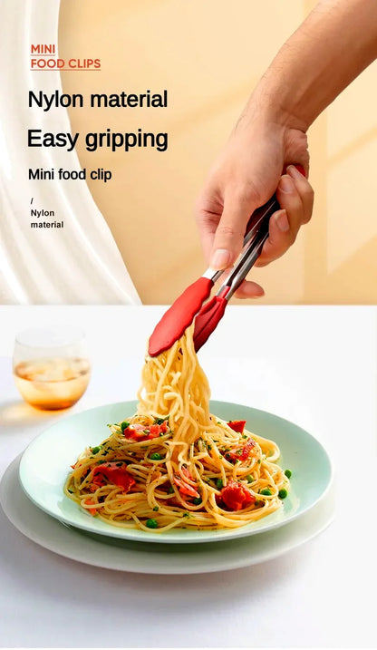 Anti-Slip Stainless Steel Cooking & Serving Tongs – Heat-Resistant Silicone Food Clip for Kitchen & BBQ